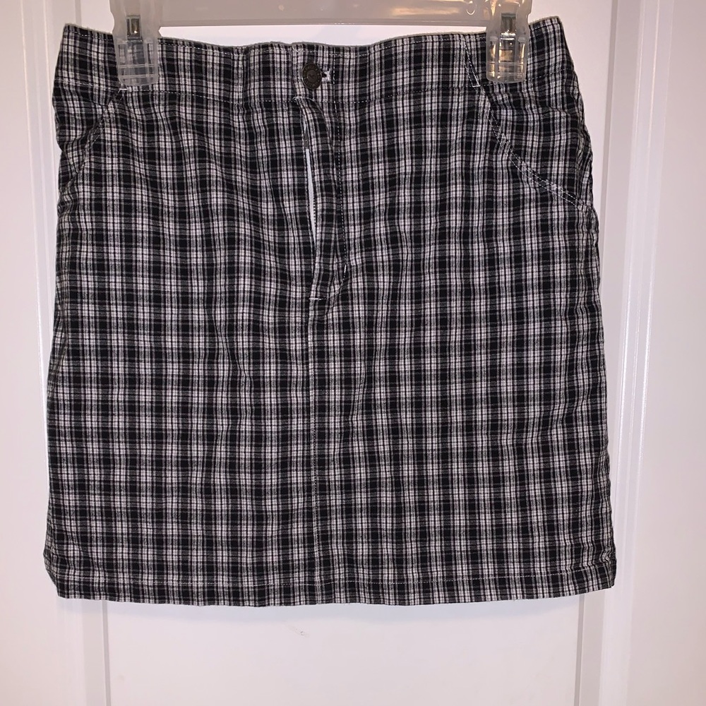 Plaid Jean Skirt